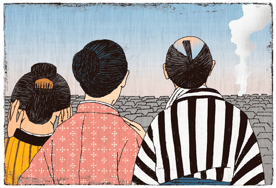 新聞連載「満天の花」挿絵