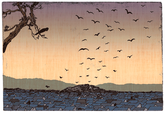 新聞連載「満天の花」挿絵